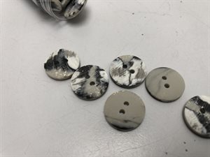 Pu knap - i flot marble look, 15 mm